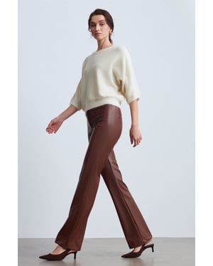 Dames Neplederen Flared Broek