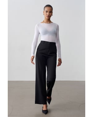 Dames Hoge Taille Rechte Crepe Broek