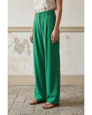 Hoge Taille Rechte Crepe Broeken