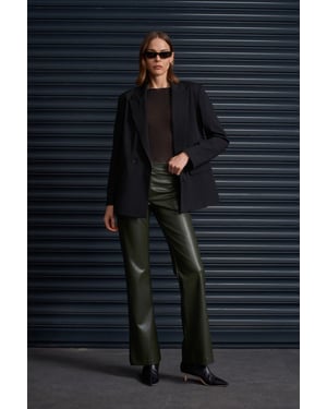 Dames Faux Leer Flared Broek