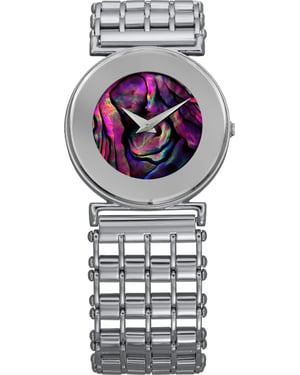 Jowissa Women's Elegance Purple Mother-of-Pearl Stainless Steel Watch