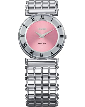 Jowissa Women's J2.017.M Roma Pastell Stainless Steel Pink Dial Roman Numeral Watch