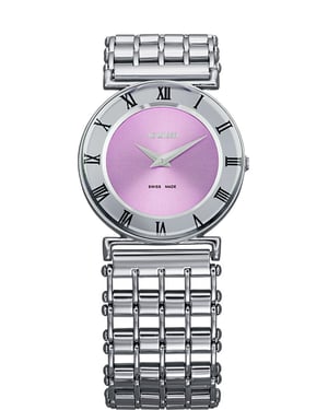 Jowissa Women's Roma Pastell Stainless Steel Purple Dial Roman Numeral Watch