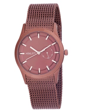 Johan eric: agersø, men's, brown dial w date sub-dial watch, brown ip case & mesh bracelet
