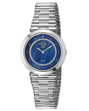 Womens Burano Swiss Quartz MOP Dial Stainless Steel Bracelet Diamond Watch