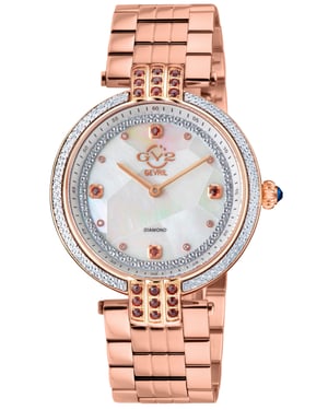 GV2 Women's  Matera 12804B Swiss Quartz Dimaond White MOP Dial Watch
