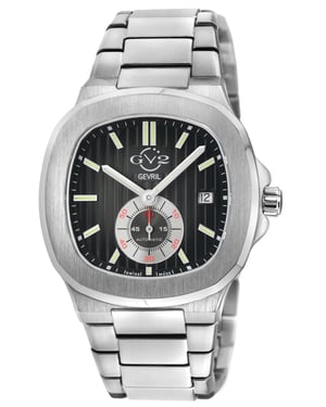 GV2  Potente Silver/Blue Dial Stainless Steel Swiss Automatic ETA 2895 Watch