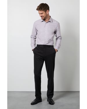Black Textured Slim Fit Trouser
