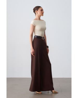 Hoge Taille Plissé Wijde Pantalon