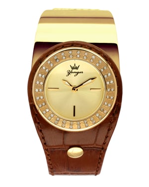 Yonger and Bresson Yellow Gold Dial Brown Watch