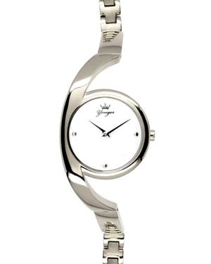 Yonger and Bresson Silver band with White Dial