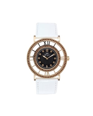 Yonger and Bresson: Watch with White Leather Band