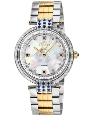 GV2 Women's Matera 12809B Swiss Quartz Diamond White MOP  Dial Watch