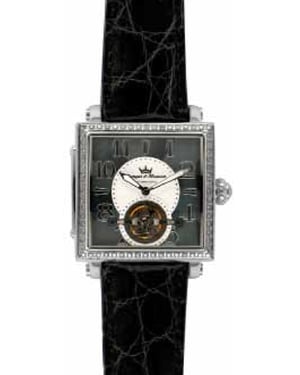 Yonger: Black Band with Diamonds on the Bezel Watch
