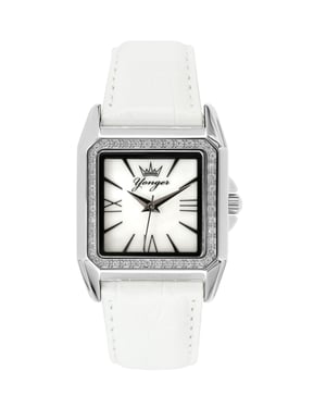 Yonger and Bresson: White Watch with Diamonds