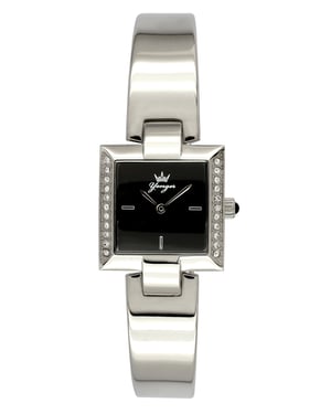 Yonger and Bresson Black Dial Silver Stainless Steel Watch