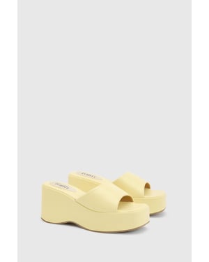 Faith: Bethanie Faux Leather High Wedge Sandals
