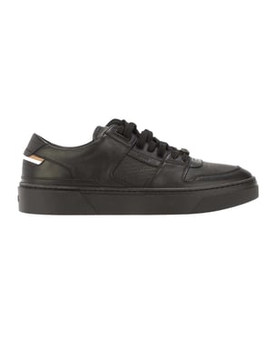 Boss Heren Gary Leren Platte Trainers (Zwart)