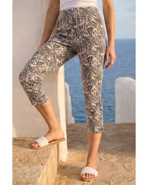 Printed Bengaline Cropped Trouser