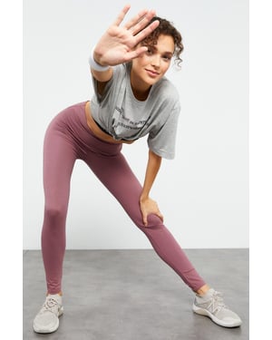 Hoge Taille Katoenen Elastaan Leggings
