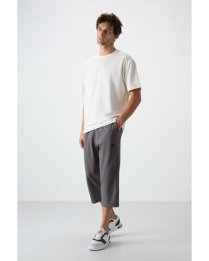 Heren Mid-waist Wijde Capri Shorts