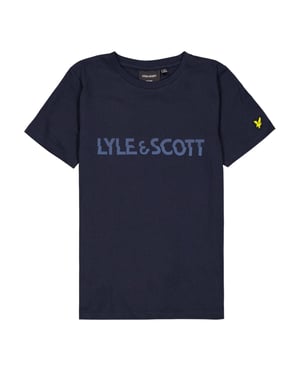 Lyle & Scott T-shirt i bomull med logotyp för barn/barn (Mörkblått)
