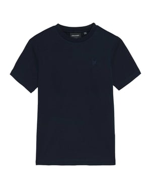 Lyle & Scott T-shirt voor kinderen met geborduurde motieven in dezelfde kleur (Donkere marine)