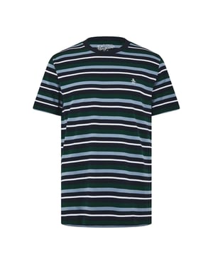 Original Penguin Heren 4 Stripes T-Shirt (Yale Blauw)