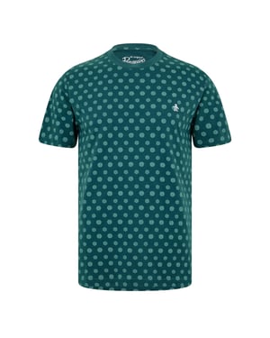 Original Penguin Heren Geometrische Ronde Hals T-Shirt (June Bug)