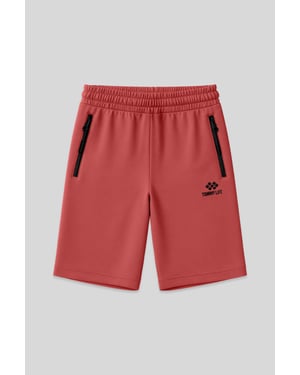 Herrars regular-fit stickade sweatshorts
