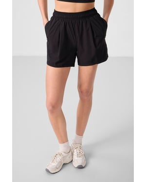 Hooggetailleerde gebreide shorts