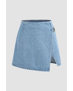 Hoge Taille Denim Skorts