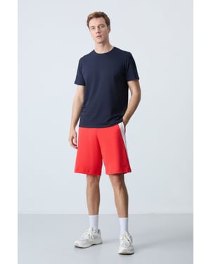 Herrarnas bomullsblandning träningsshorts