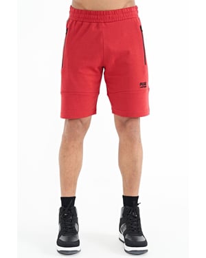 Herrens Enfärgade Stickade Sweatshorts