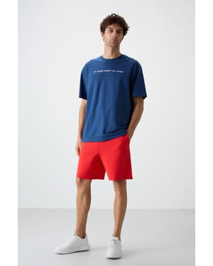Herrers Sweatshorts i bomull-polyester