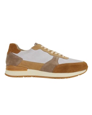 Dune London Heren Treaty Suède platte schoenen met structuur (Taupe)