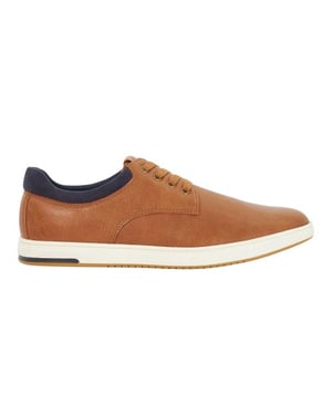 Dune London Heren Tamsen Lace Up Flat Trainers (Tan)