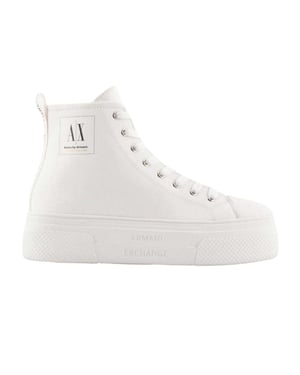 Armani Exchange Dames/Dames Leren High Top Trainers (Gebroken wit)