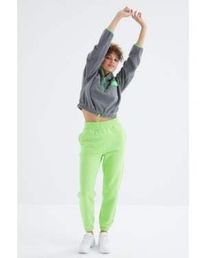 Dames Hoge Taille Fleece Joggingbroek