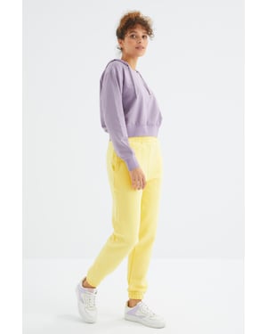 Vrouwen Hoge Taille Fleece Joggingbroek