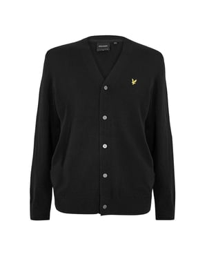 Lyle & Scott Cardigan med V-hals för herrar (Jet Black)