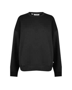 Calvin Klein Dames-sweatshirt met normale pasvorm en afhangende mouwen (Zwart)