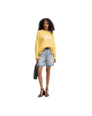 Hugo Dames/Dames Sareedi Oversized Sweatshirt met Belettering (Geel)