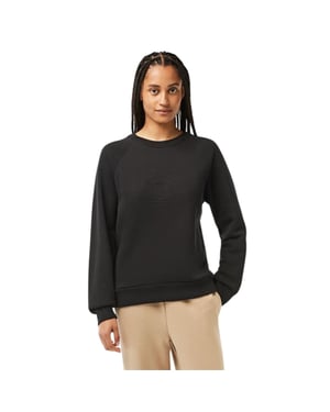 Lacoste Dames/Dames Geborduurd Logo Relaxed Fit Sweatshirt (Zwart)