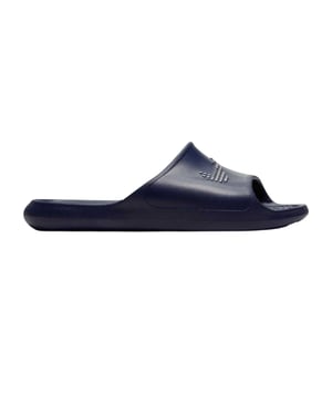 Nike Heren Victori One Swoosh Sliders (Marine, Wit)