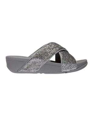 FitFlop Glitter-sandaler med korsade remmar för damer (Silver)