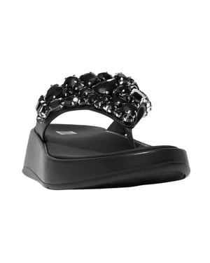 FitFlop Dames/Dames Leren Flatform Sandalen met Juwelen (Zwart)