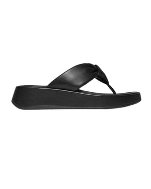 FitFlop Damesmode: leren sandalen met knoop (Zwart)