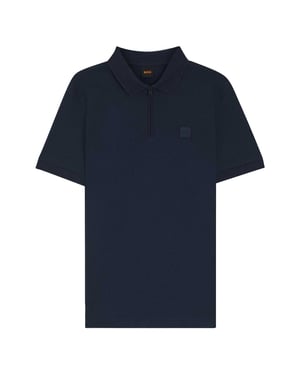 Boss Heren Regular Poloshirt met Korte Mouwen (Blauw)