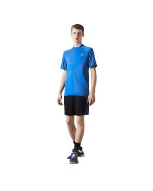 Lacoste Heren Geometrisch Patroon Ultra Dry Poloshirt (Blauw)